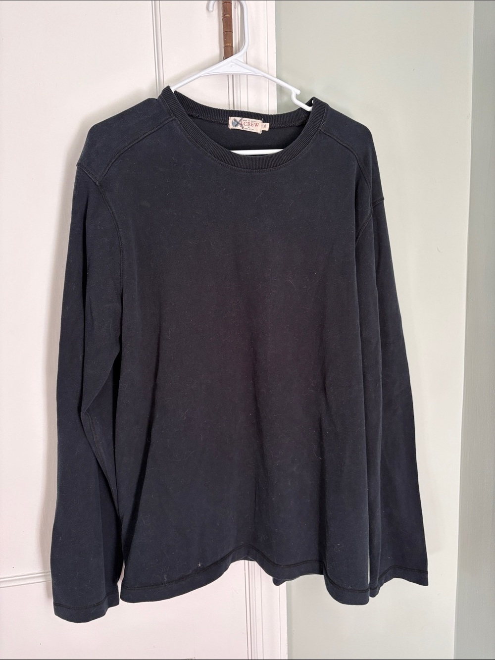 J. Crew Black Men's Crewneck Pullover Shirt Sweater Size XL 100% Cotton